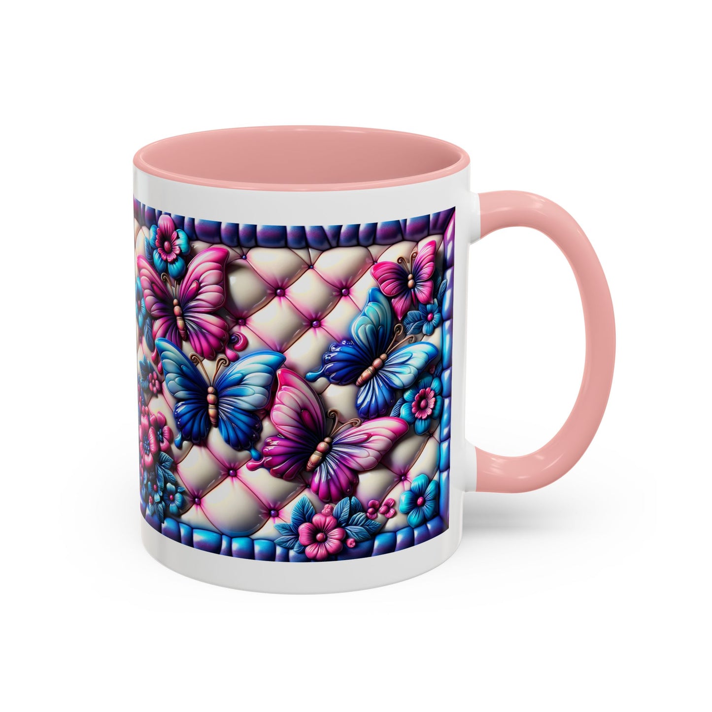 Butterfly Dreams Accent Coffee Mug - Colorful Floral Design for Nature Lovers