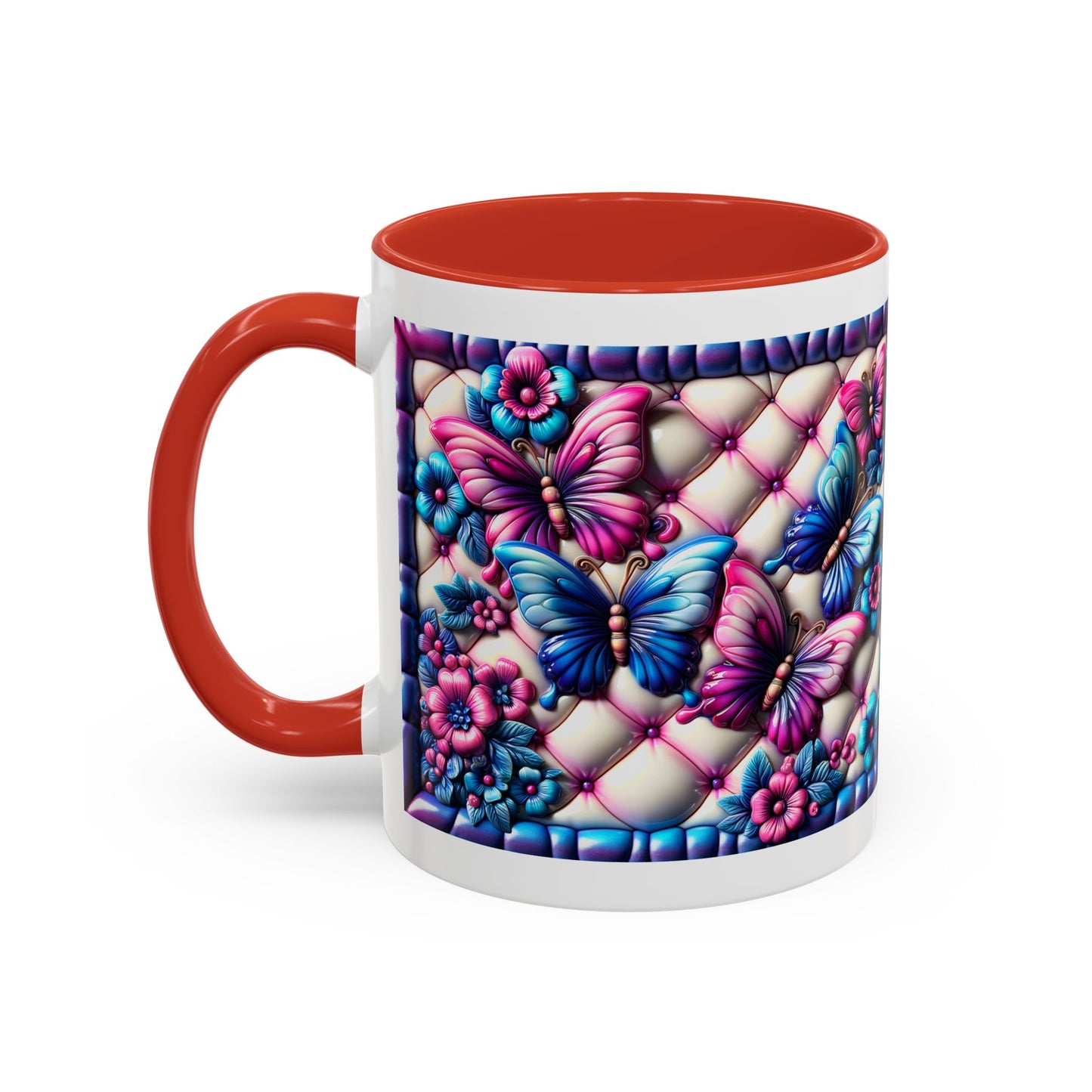 Butterfly Dreams Accent Coffee Mug - Colorful Floral Design for Nature Lovers