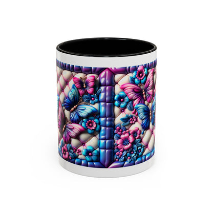 Butterfly Dreams Accent Coffee Mug - Colorful Floral Design for Nature Lovers