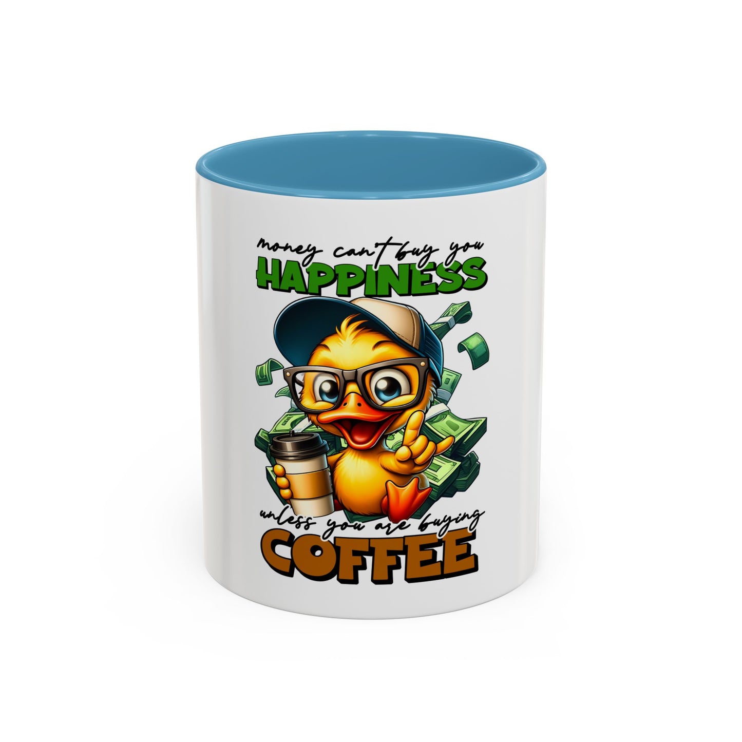 Humorous Money & Coffee Accent Mug - Perfect Gift for Coffee Lovers