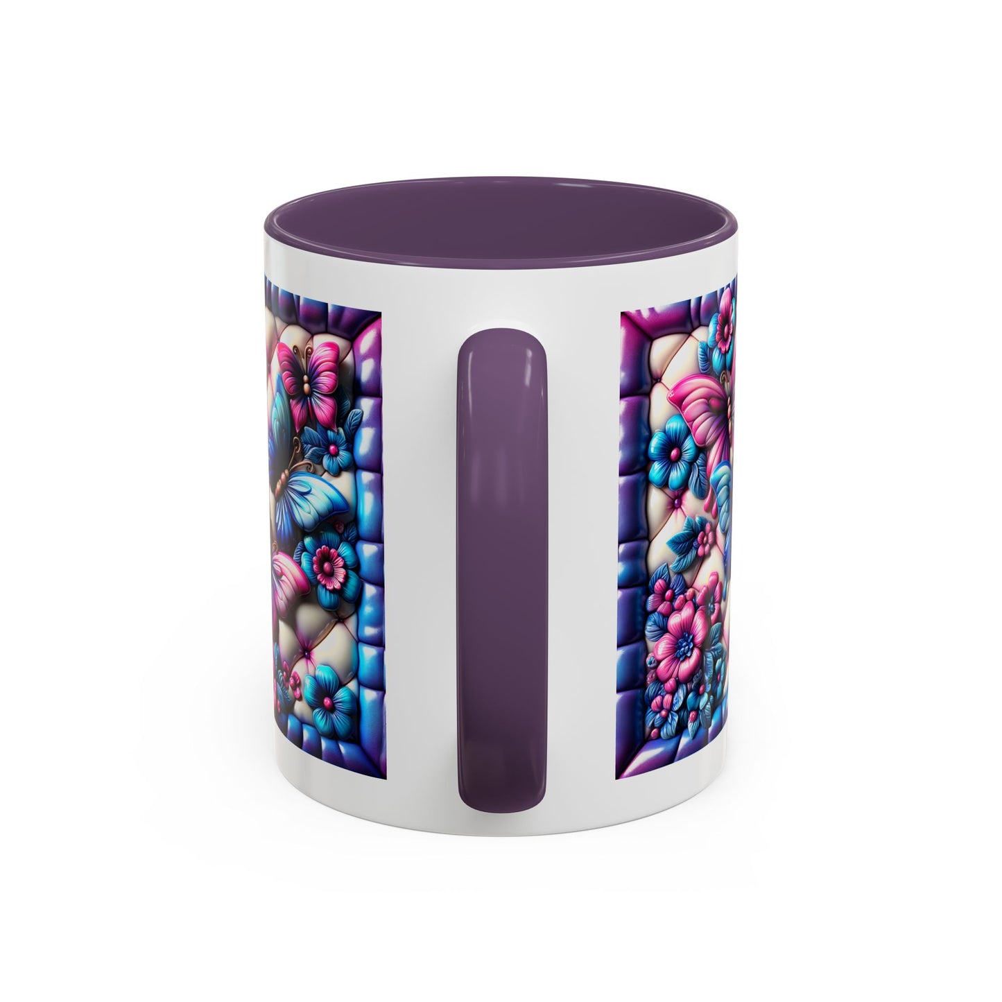 Butterfly Dreams Accent Coffee Mug - Colorful Floral Design for Nature Lovers