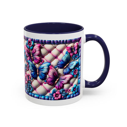 Butterfly Dreams Accent Coffee Mug - Colorful Floral Design for Nature Lovers