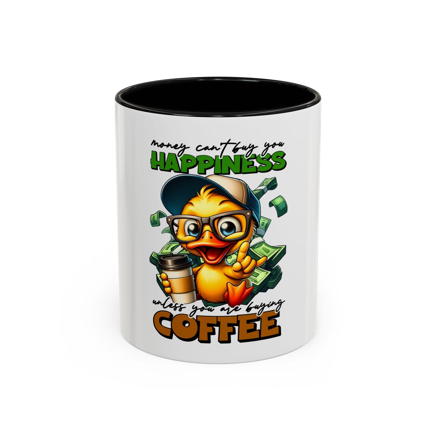 Humorous Money & Coffee Accent Mug - Perfect Gift for Coffee Lovers