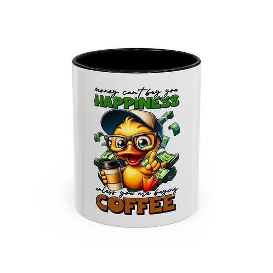 Humorous Money & Coffee Accent Mug - Perfect Gift for Coffee Lovers