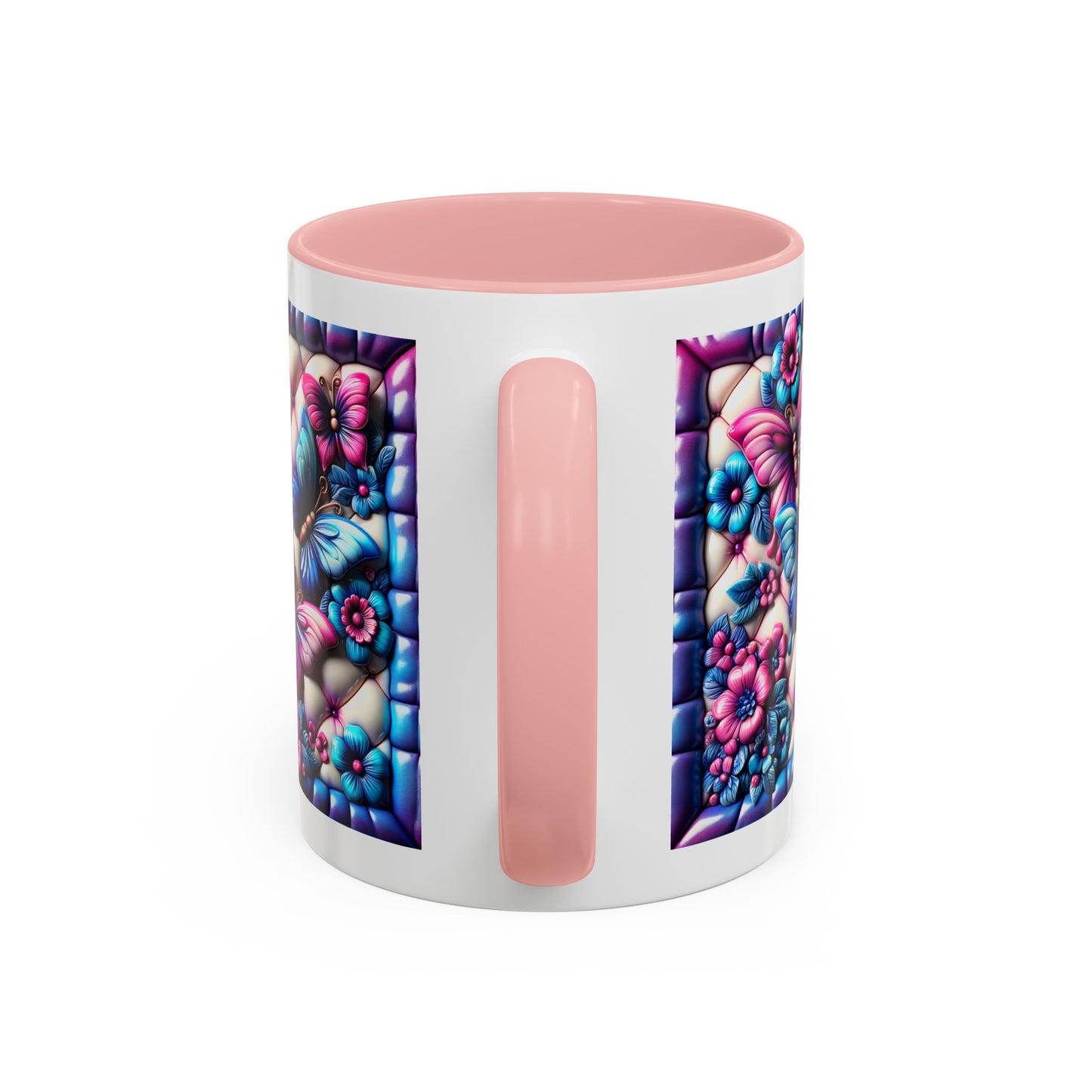 Butterfly Dreams Accent Coffee Mug - Colorful Floral Design for Nature Lovers