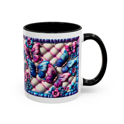 Butterfly Dreams Accent Coffee Mug - Colorful Floral Design for Nature Lovers