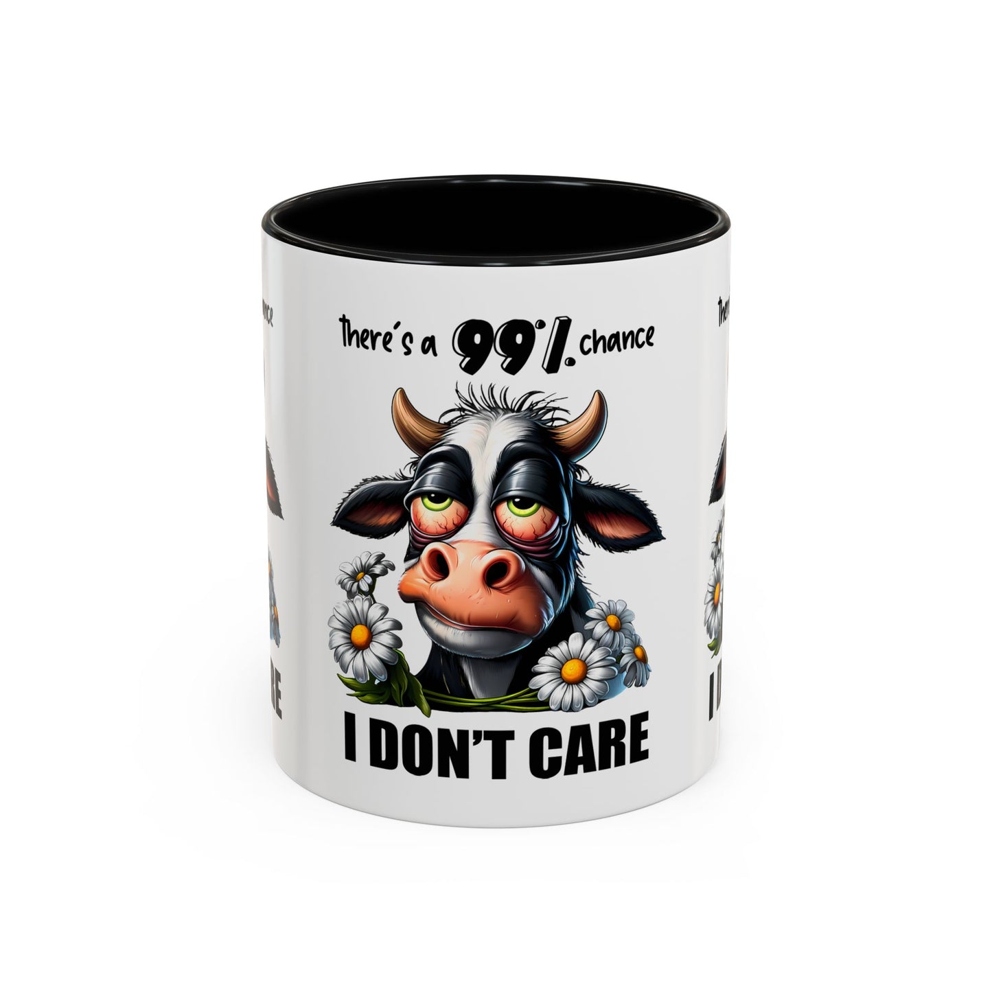 Funny Cow Accent Coffee Mug - "There's a 99% Chance I Don't Care"