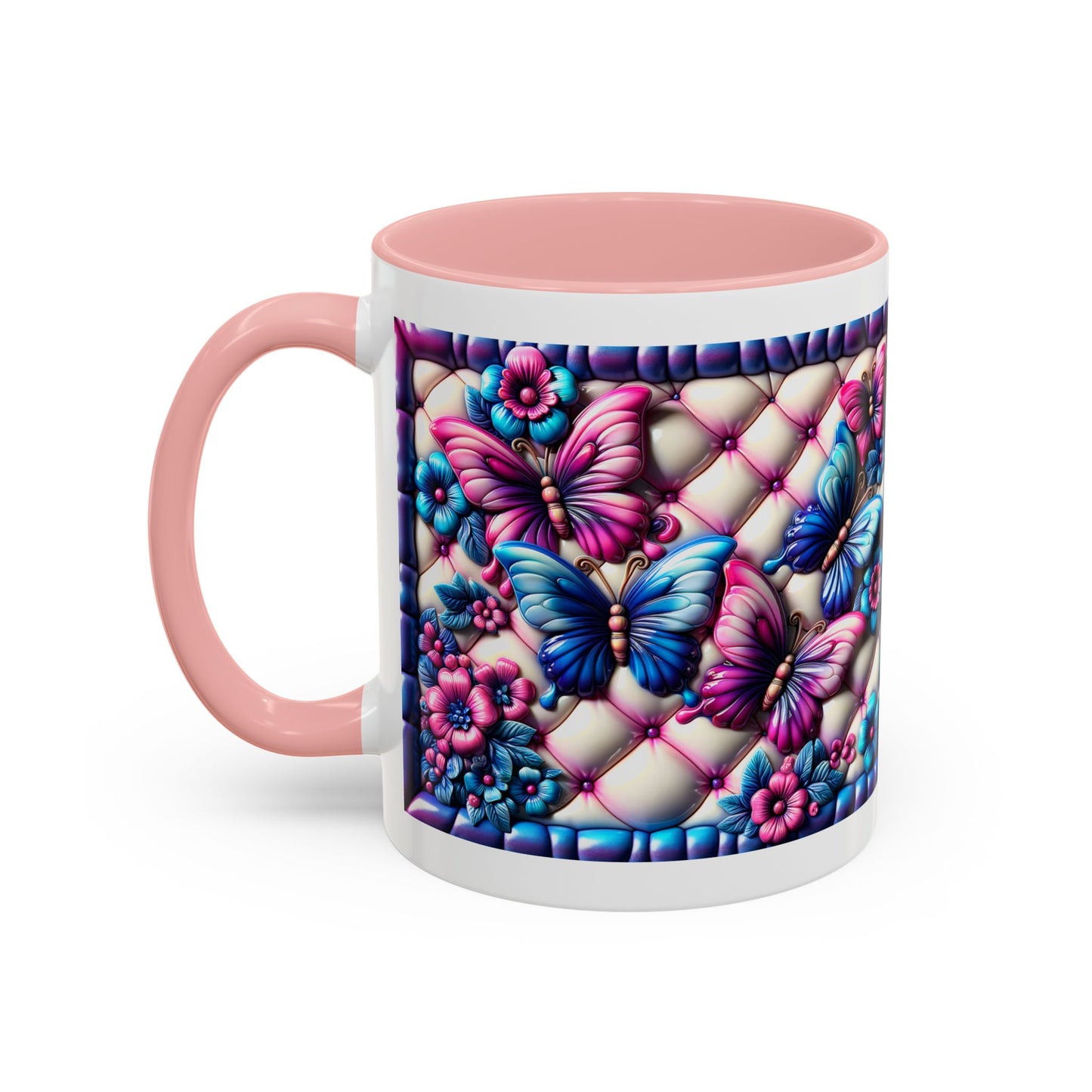 Butterfly Dreams Accent Coffee Mug - Colorful Floral Design for Nature Lovers