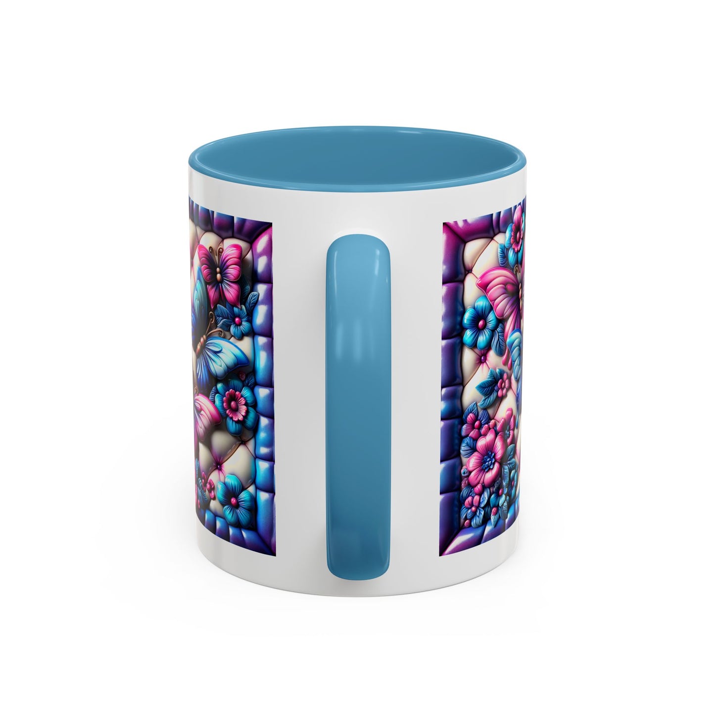 Butterfly Dreams Accent Coffee Mug - Colorful Floral Design for Nature Lovers