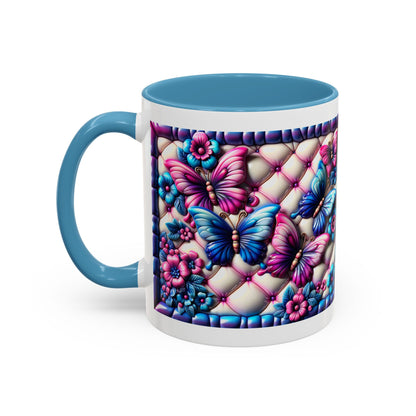 Butterfly Dreams Accent Coffee Mug - Colorful Floral Design for Nature Lovers