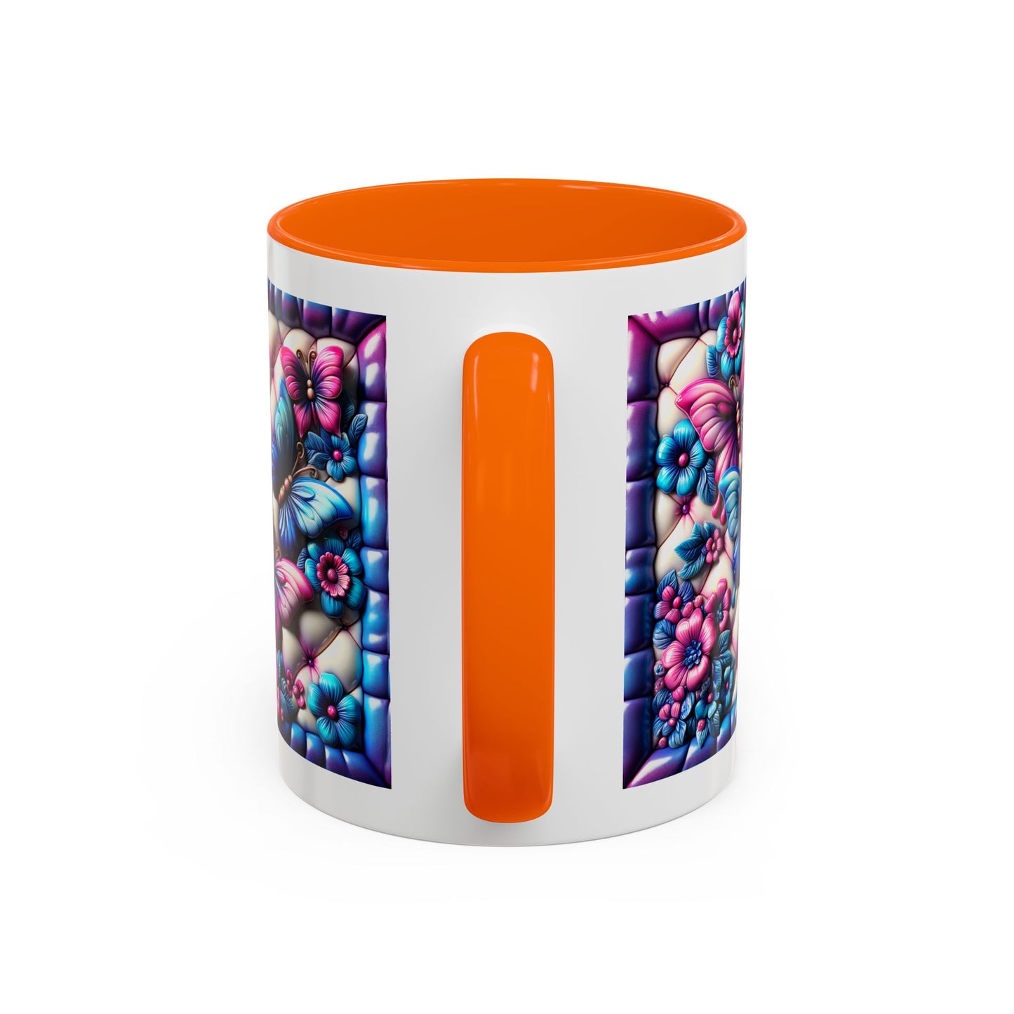 Butterfly Dreams Accent Coffee Mug - Colorful Floral Design for Nature Lovers