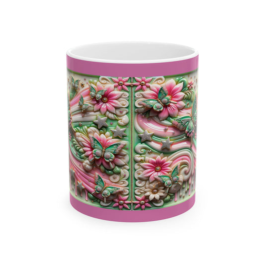 Whimsical Floral Ceramic Mug - 11oz & 15oz