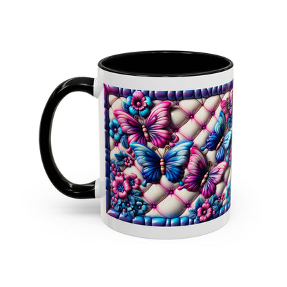 Butterfly Dreams Accent Coffee Mug - Colorful Floral Design for Nature Lovers