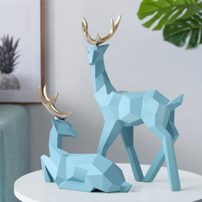 Deer Resin Figurines Sculpture Ornament