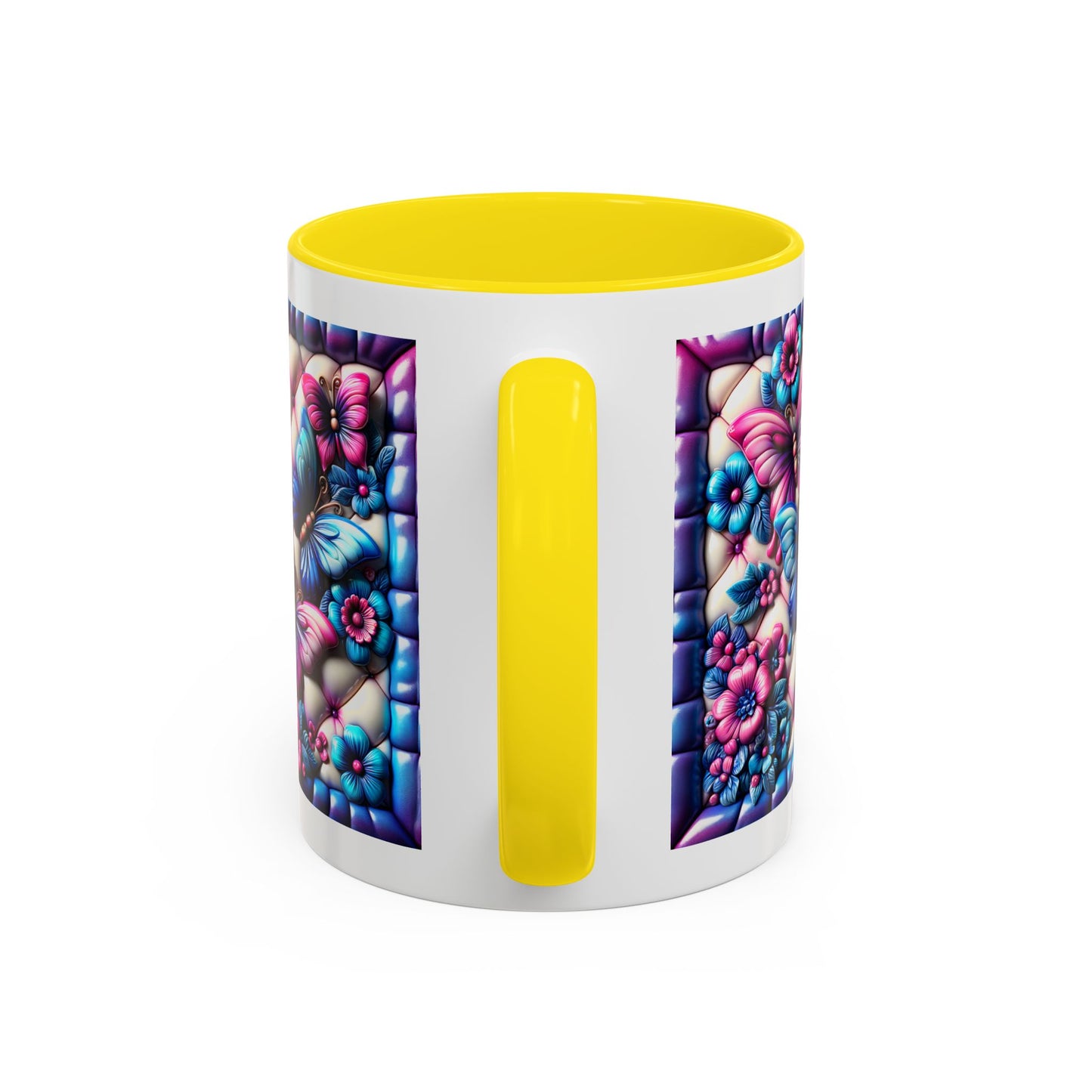 Butterfly Dreams Accent Coffee Mug - Colorful Floral Design for Nature Lovers