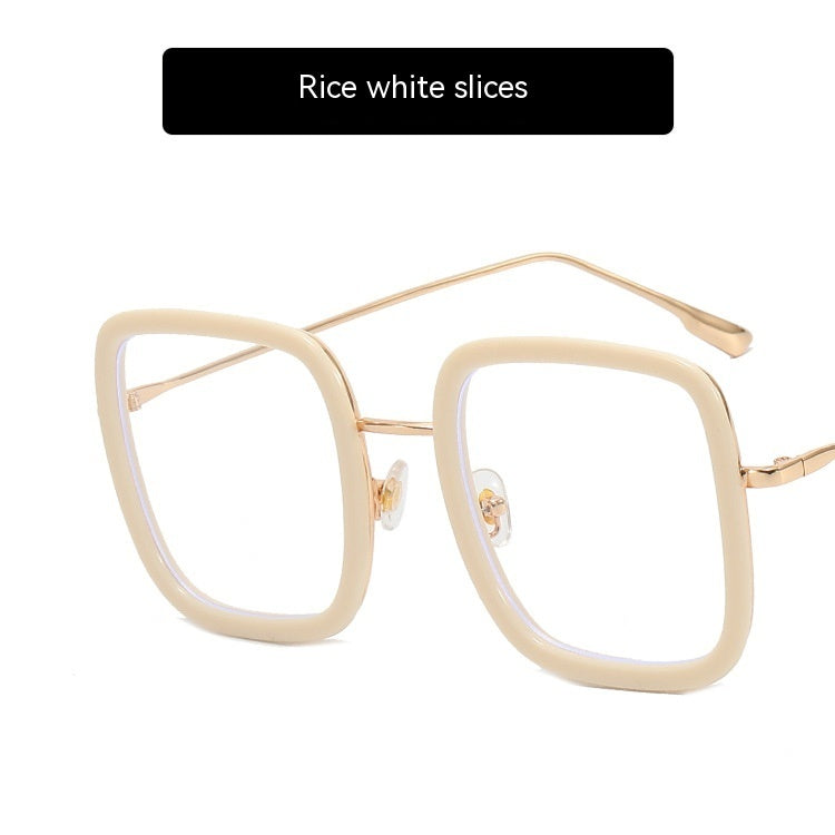 Square Anti Blue-ray Glasses Frame Women's Fashion Plain Glasses