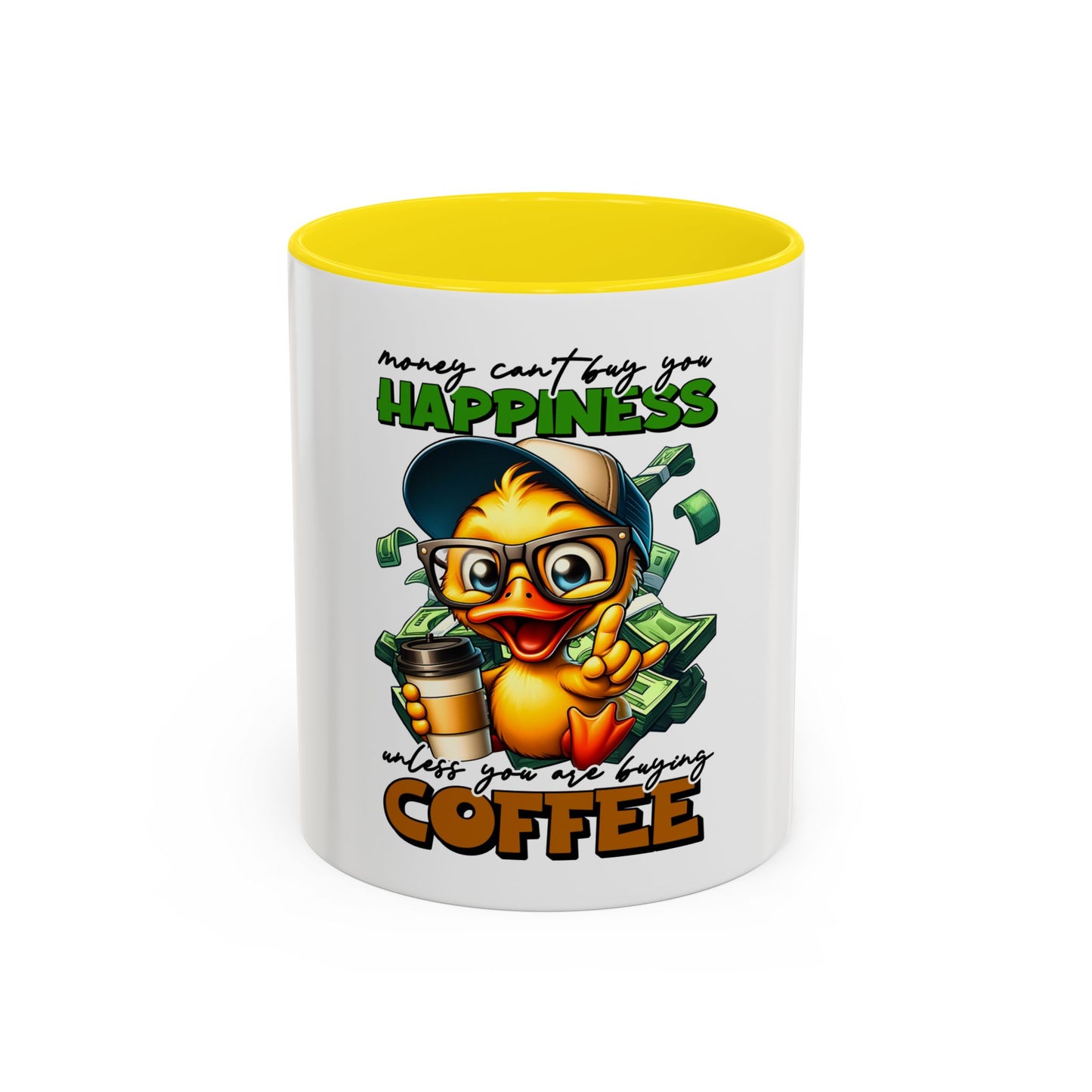 Humorous Money & Coffee Accent Mug - Perfect Gift for Coffee Lovers