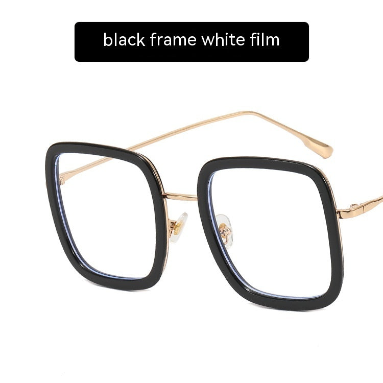 Square Anti Blue-ray Glasses Frame Women's Fashion Plain Glasses