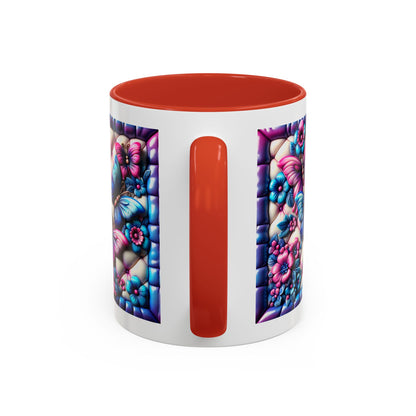 Butterfly Dreams Accent Coffee Mug - Colorful Floral Design for Nature Lovers