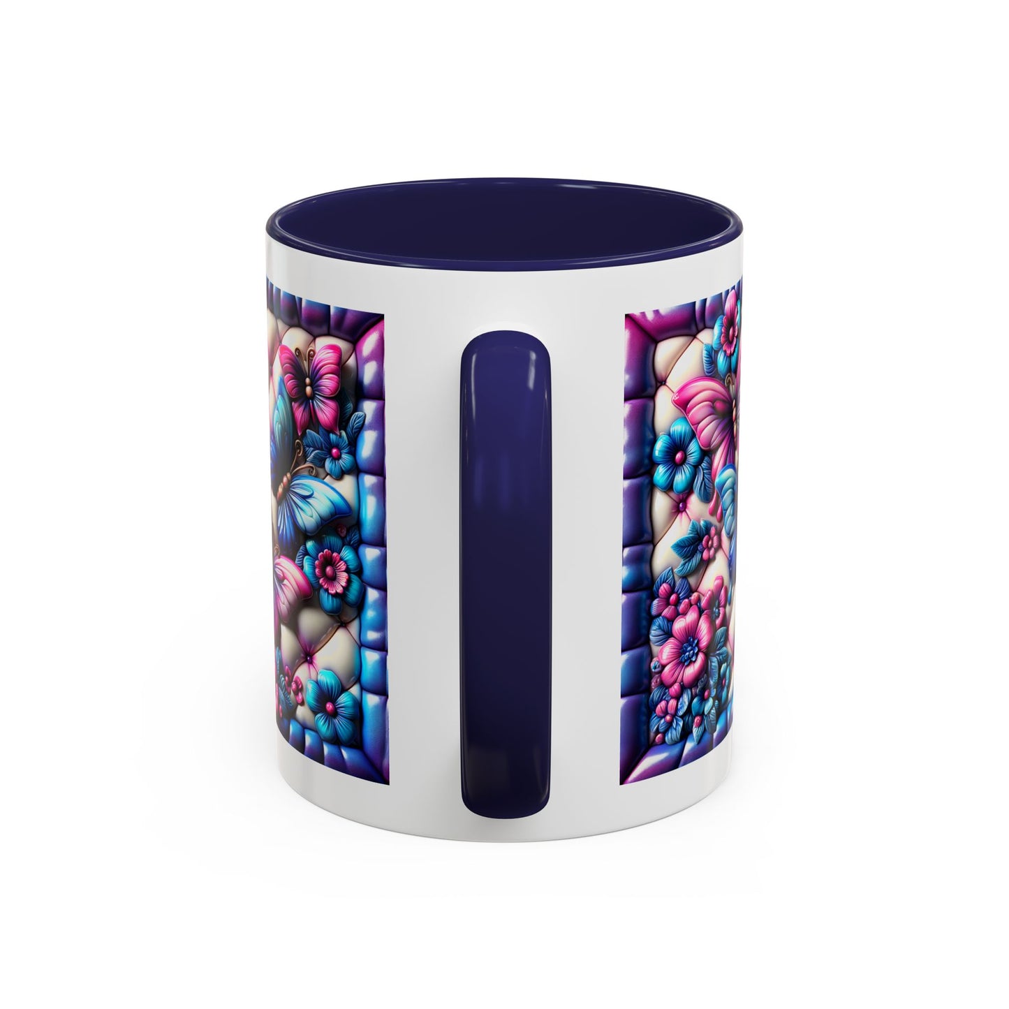 Butterfly Dreams Accent Coffee Mug - Colorful Floral Design for Nature Lovers