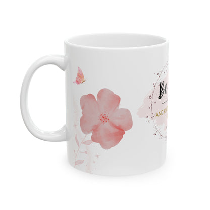 Inspirational Floral Ceramic Mug - Be Still and Know That I Am God - Perfect for Coffee Lovers & Gift Giving