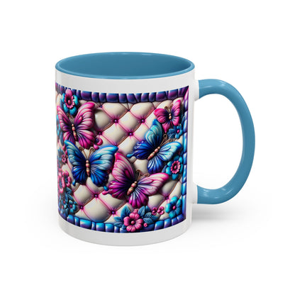 Butterfly Dreams Accent Coffee Mug - Colorful Floral Design for Nature Lovers