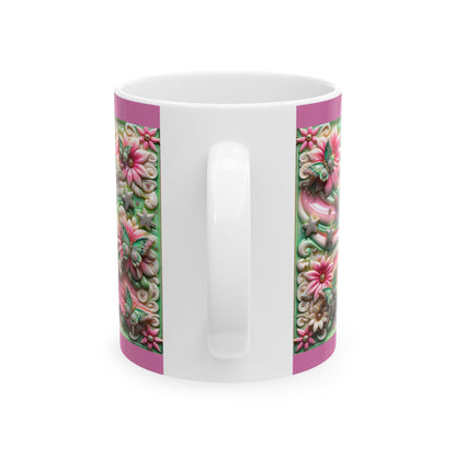 Whimsical Floral Ceramic Mug - 11oz & 15oz