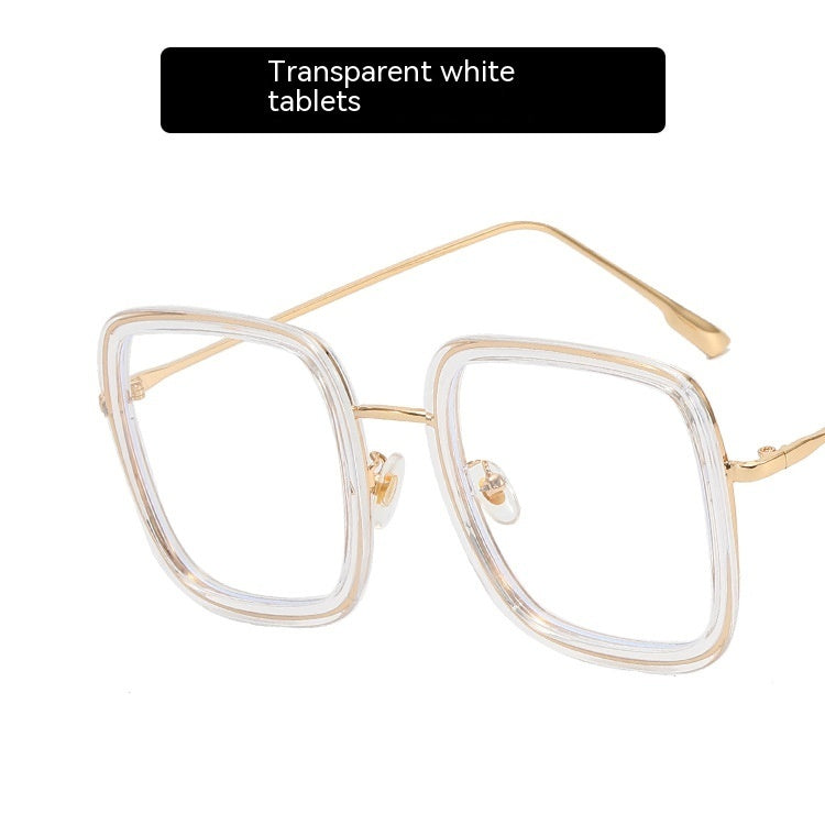 Square Anti Blue-ray Glasses Frame Women's Fashion Plain Glasses