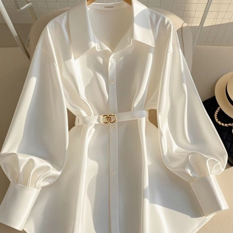 Women's Shirt Light Luxury Design White Top