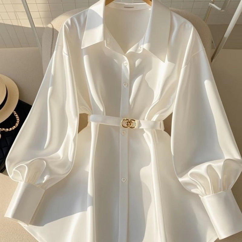 Women's Shirt Light Luxury Design White Top