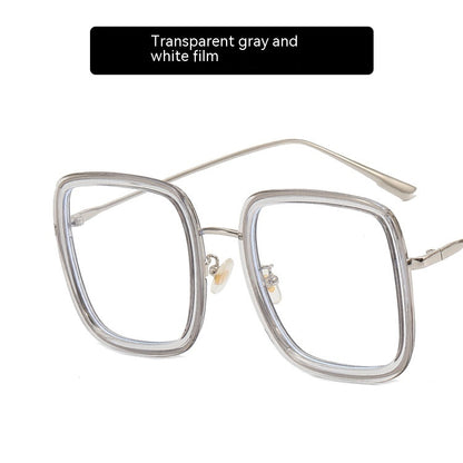 Square Anti Blue-ray Glasses Frame Women's Fashion Plain Glasses